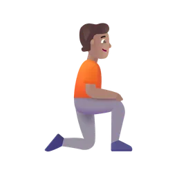 Person Kneeling Facing Right: Medium Skin Tone Microsoft 3D Fluent