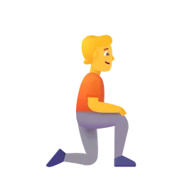 Person Kneeling Facing Right Microsoft 3D Fluent