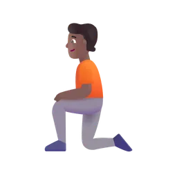 Person Kneeling: Medium-Dark Skin Tone Microsoft 3D Fluent