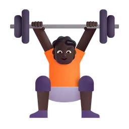 Person Lifting Weights: Dark Skin Tone Microsoft 3D Fluent