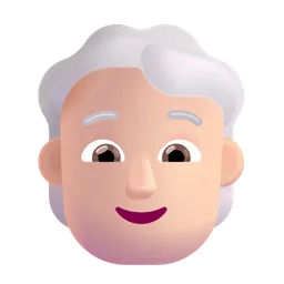 사람: 밝은 피부 톤, 흰 머리 Microsoft 3D Fluent