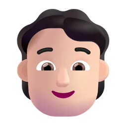 Person: Light Skin Tone Microsoft 3D Fluent