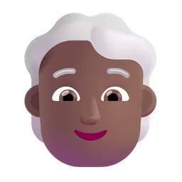 사람: 중간 정도의 어두운 피부 톤, 흰 머리카락 Microsoft 3D Fluent