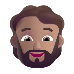 Person: Medium Skin Tone, Beard Microsoft 3D Fluent