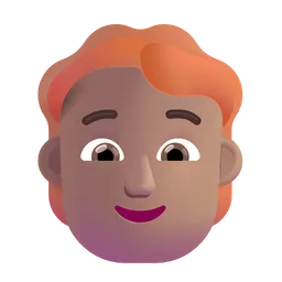 Person: Medium Skin Tone, Red Hair Microsoft 3D Fluent