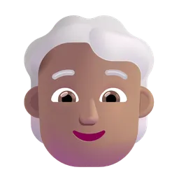 사람: 중간 피부 톤, 흰 머리 Microsoft 3D Fluent