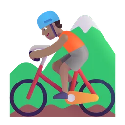 Person Mountain Biking: Medium Skin Tone Microsoft 3D Fluent
