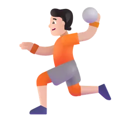 Person Playing Handball: Light Skin Tone Microsoft 3D Fluent