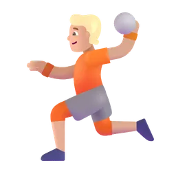 Person Playing Handball: Medium-Light Skin Tone Microsoft 3D Fluent