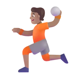 Person Playing Handball: Medium Skin Tone Microsoft 3D Fluent