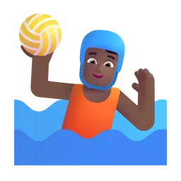 Person Playing Water Polo: Medium-Dark Skin Tone Microsoft 3D Fluent