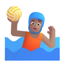 Person Playing Water Polo: Medium Skin Tone Microsoft 3D Fluent