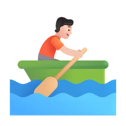 Person Rowing Boat: Light Skin Tone Microsoft 3D Fluent