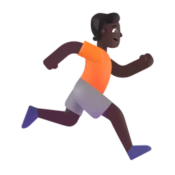 Person Running Facing Right: Dark Skin Tone Microsoft 3D Fluent