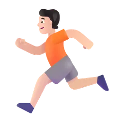 Person Running: Light Skin Tone Microsoft 3D Fluent