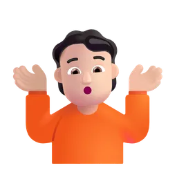 Person Shrugging: Light Skin Tone Microsoft 3D Fluent