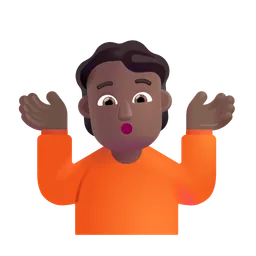 Person Shrugging: Medium-Dark Skin Tone Microsoft 3D Fluent