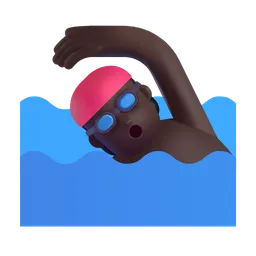 Person Swimming: Dark Skin Tone Microsoft 3D Fluent