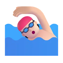 수영하는 사람: 밝은 피부 톤 Microsoft 3D Fluent