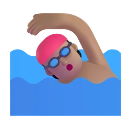 Person Swimming: Medium Skin Tone Microsoft 3D Fluent