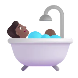 Person Taking Bath: Medium-Dark Skin Tone Microsoft 3D Fluent
