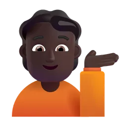 Person Tipping Hand: Dark Skin Tone Microsoft 3D Fluent