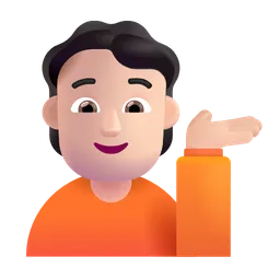 손을 내미는 사람: 밝은 피부 톤 Microsoft 3D Fluent