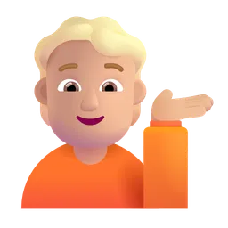 Person Tipping Hand: Medium-Light Skin Tone Microsoft 3D Fluent