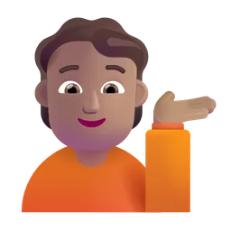 Person Tipping Hand: Medium Skin Tone Microsoft 3D Fluent