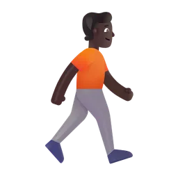 Person Walking Facing Right: Dark Skin Tone Microsoft 3D Fluent