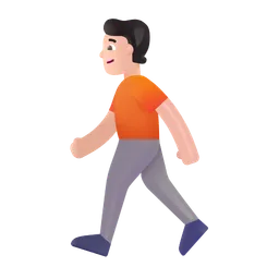 Person Walking: Light Skin Tone Microsoft 3D Fluent