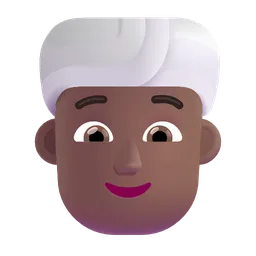 Person Wearing Turban: Medium-Dark Skin Tone Microsoft 3D Fluent