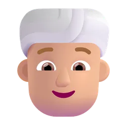 터번을 착용한 사람: 중간 정도의 밝은 피부 톤 Microsoft 3D Fluent