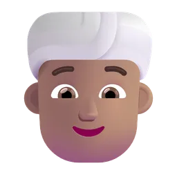 터번을 착용한 사람: 중간 피부 톤 Microsoft 3D Fluent