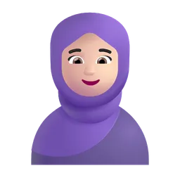 머리 스카프를 두른 여성: 밝은 피부 톤 Microsoft 3D Fluent