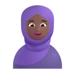 Woman with Headscarf: Medium-Dark Skin Tone Microsoft 3D Fluent