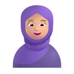 Woman with Headscarf: Medium-Light Skin Tone Microsoft 3D Fluent