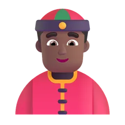 Person with Skullcap: Medium-Dark Skin Tone Microsoft 3D Fluent