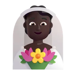 Person with Veil: Dark Skin Tone Microsoft 3D Fluent