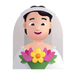베일을 쓴 사람: 밝은 피부 톤 Microsoft 3D Fluent