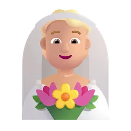 Person with Veil: Medium-Light Skin Tone Microsoft 3D Fluent