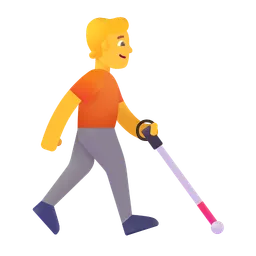 Person with White Cane Facing Right Microsoft 3D Fluent