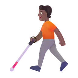 Person with White Cane: Medium-Dark Skin Tone Microsoft 3D Fluent
