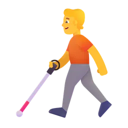 Person with White Cane Microsoft 3D Fluent