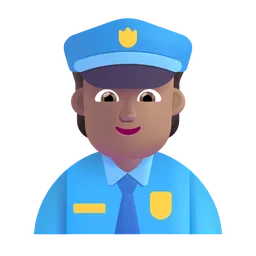 Police Officer: Medium Skin Tone Microsoft 3D Fluent
