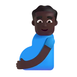 Pregnant Man: Dark Skin Tone Microsoft 3D Fluent