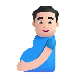 Pregnant Man: Light Skin Tone Microsoft 3D Fluent