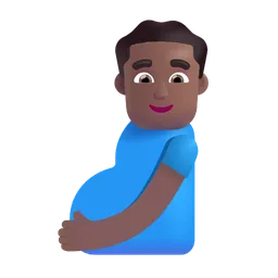 Pregnant Man: Medium-Dark Skin Tone Microsoft 3D Fluent