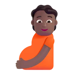Pregnant Person: Medium-Dark Skin Tone Microsoft 3D Fluent