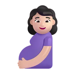 Pregnant Woman: Light Skin Tone Microsoft 3D Fluent